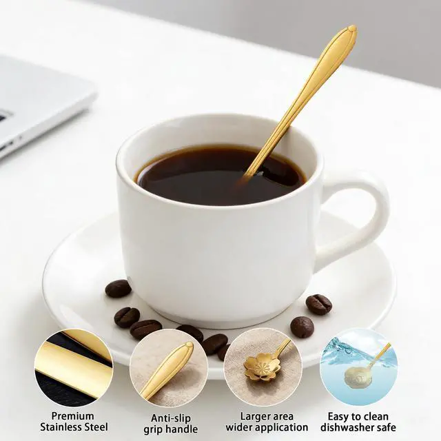 Alt view image 3 of 6 - 24PCS Gold Espresso Coffee Spoons, 5" Small Spoon for Tea Stirring, Soup