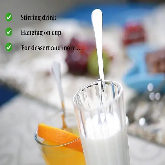 Alt view image 3 of 6 - Set of 6 Hanging Coffee Spoon Creative Bending Handle Stainless Steel Stirring Spoons for Tea Coffee Dessert (Vertical Hanging L)