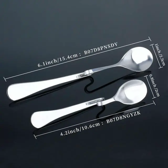Alt view image 5 of 6 - Set of 6 Hanging Coffee Spoon Creative Bending Handle Stainless Steel Stirring Spoons for Tea Coffee Dessert (Vertical Hanging L)