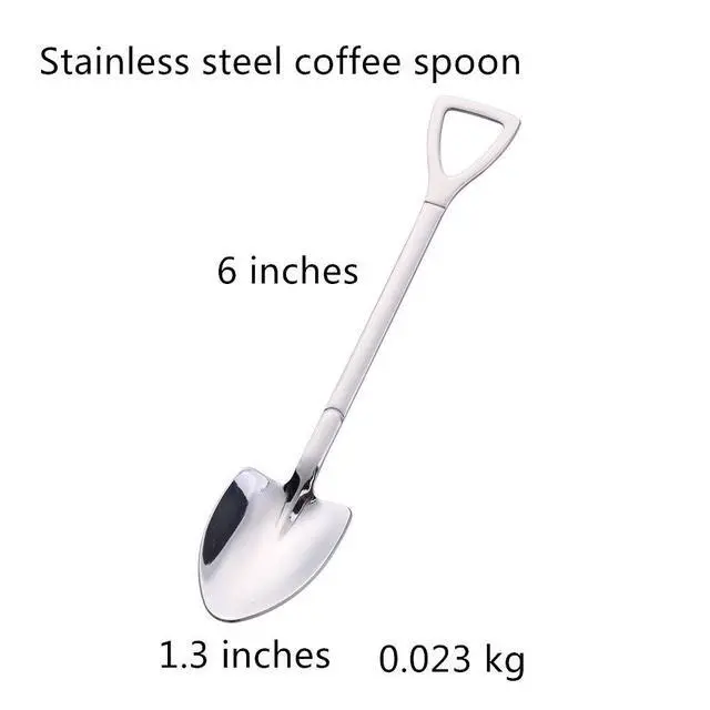 Alt view image 2 of 7 - 10 Pack Dessert Spoon 6 inch Shovel Shape Stainless Steel Spoons Ice Cream Fruit Spoon for Home Kitchen or Restaurant