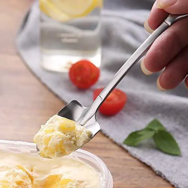 Alt view image 6 of 7 - 10 Pack Dessert Spoon 6 inch Shovel Shape Stainless Steel Spoons Ice Cream Fruit Spoon for Home Kitchen or Restaurant