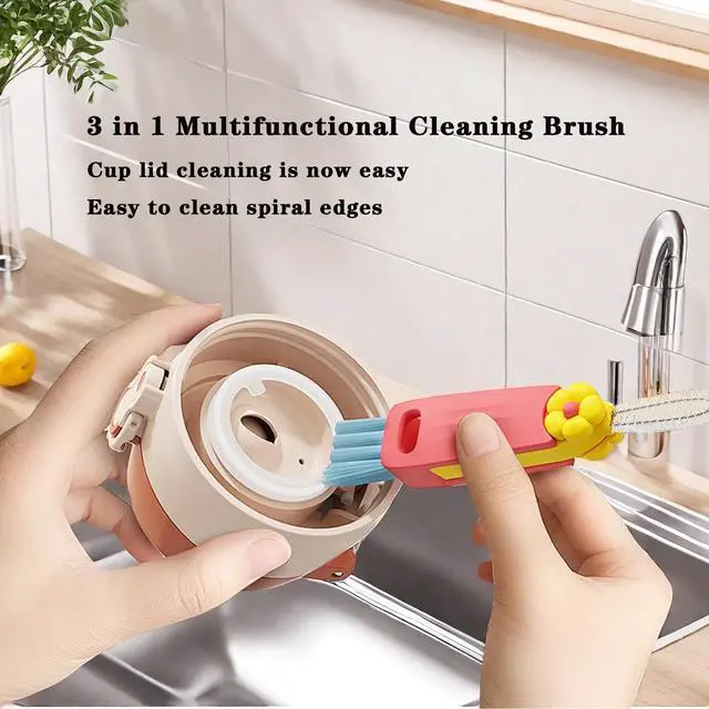 Alt view image 4 of 7 - Straw Cleaner Brush Extra Long 13 inch for Stanley Yeti Tumbler Cup Straw Cleaner Brush Kit and 3 in 1 Cup Lid Cleaning Brush Multifunctional Water Bottle Brushes for Cleaning