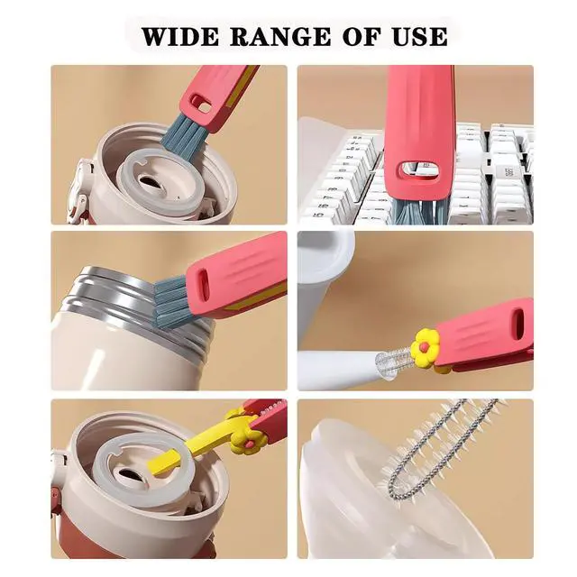 Alt view image 5 of 7 - Straw Cleaner Brush Extra Long 13 inch for Stanley Yeti Tumbler Cup Straw Cleaner Brush Kit and 3 in 1 Cup Lid Cleaning Brush Multifunctional Water Bottle Brushes for Cleaning