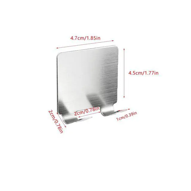 Alt view image 2 of 6 - 4 Pack All-Purpose Stainless Steel Squeegee Holder Shower Door Hooks Towel Hooks Hanger Organizer for Bathroom Shower Glass Doors Squeegee Cleaner Tool