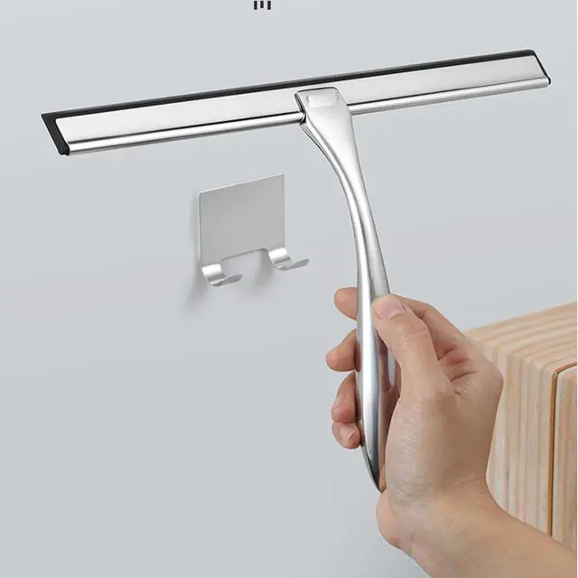 Alt view image 4 of 6 - 4 Pack All-Purpose Stainless Steel Squeegee Holder Shower Door Hooks Towel Hooks Hanger Organizer for Bathroom Shower Glass Doors Squeegee Cleaner Tool