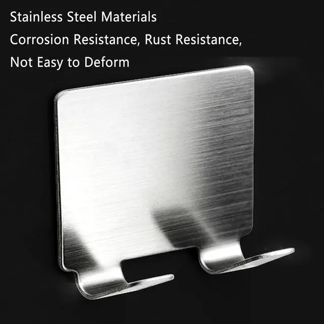Alt view image 5 of 6 - 4 Pack All-Purpose Stainless Steel Squeegee Holder Shower Door Hooks Towel Hooks Hanger Organizer for Bathroom Shower Glass Doors Squeegee Cleaner Tool