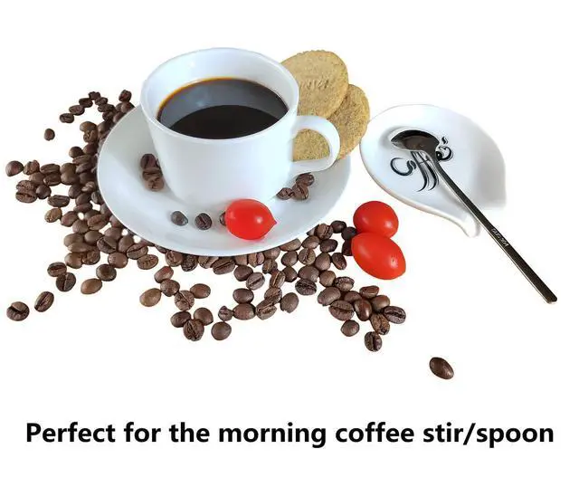 Alt view image 2 of 7 - Coffee Spoon Rest, Small Ceramic Coffee Spoon Holder, Porcelain Spoon Holder, Ceramic Spoon Rest for Tablespoon,Teaspoon,Bar Spoon,Coffee Bar Accessories (Spoon Rest+Sliver Spoon)