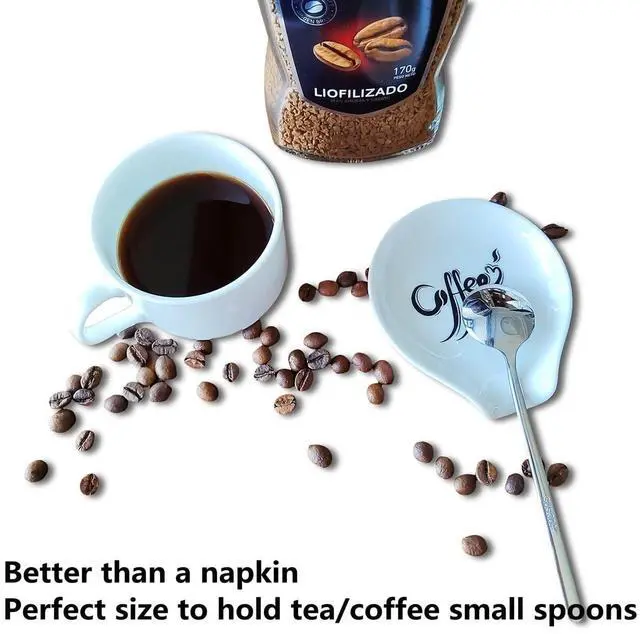 Alt view image 3 of 7 - Coffee Spoon Rest, Small Ceramic Coffee Spoon Holder, Porcelain Spoon Holder, Ceramic Spoon Rest for Tablespoon,Teaspoon,Bar Spoon,Coffee Bar Accessories (Spoon Rest+Sliver Spoon)