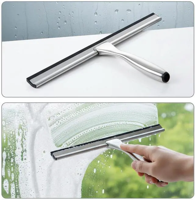 Alt view image 4 of 7 - 2 PCS Rubber Squeegee Replacement Blades, Black Squeegee Replacement Rubber 10 Inch Standard Shower Glass Doors Squeegees Replacements Squeegees Silicone Accessory, Black