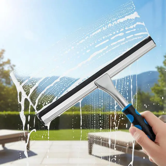 Alt view image 5 of 7 - 2 PCS Rubber Squeegee Replacement Blades, Black Squeegee Replacement Rubber 10 Inch Standard Shower Glass Doors Squeegees Replacements Squeegees Silicone Accessory, Black