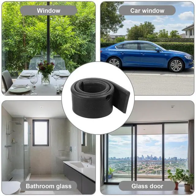 Alt view image 7 of 7 - 2 PCS Rubber Squeegee Replacement Blades, Black Squeegee Replacement Rubber 10 Inch Standard Shower Glass Doors Squeegees Replacements Squeegees Silicone Accessory, Black
