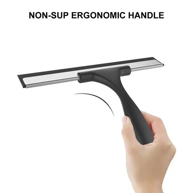 Alt view image 3 of 7 - Squeegee for Shower Glass Door, 10 Inches, Black Grey