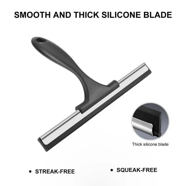 Alt view image 4 of 7 - Squeegee for Shower Glass Door, 10 Inches, Black Grey