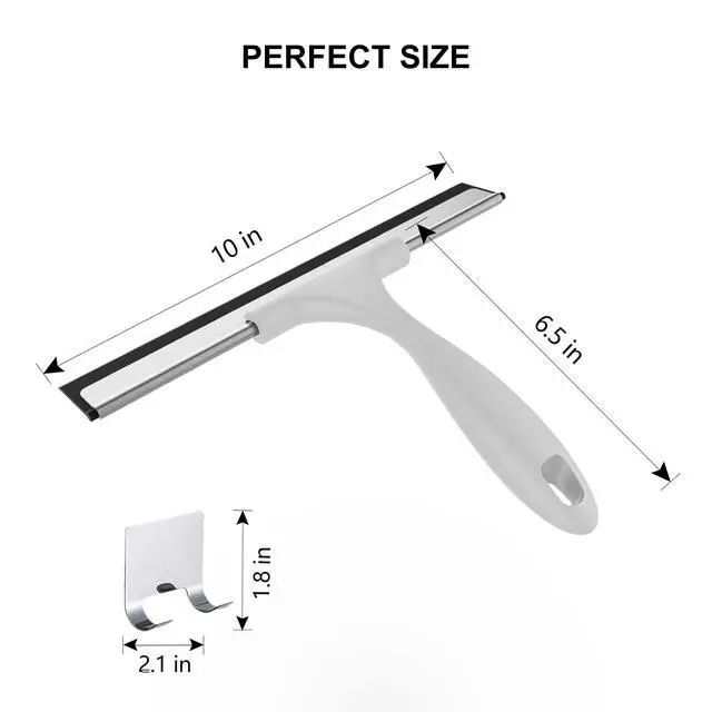 Alt view image 2 of 7 - Squeegee for Shower Glass Door, 10 Inches, Grey