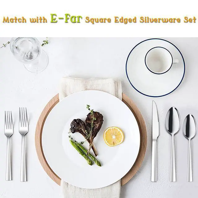 Alt view image 6 of 6 - Dinner Spoons Set of 6, 7.9 Inch Stainless Steel Soup Spoons Tablespoons for Home, Kitchen or Restaurant, Non-toxic & Mirror Polished, Squared Edge & Dishwasher Safe