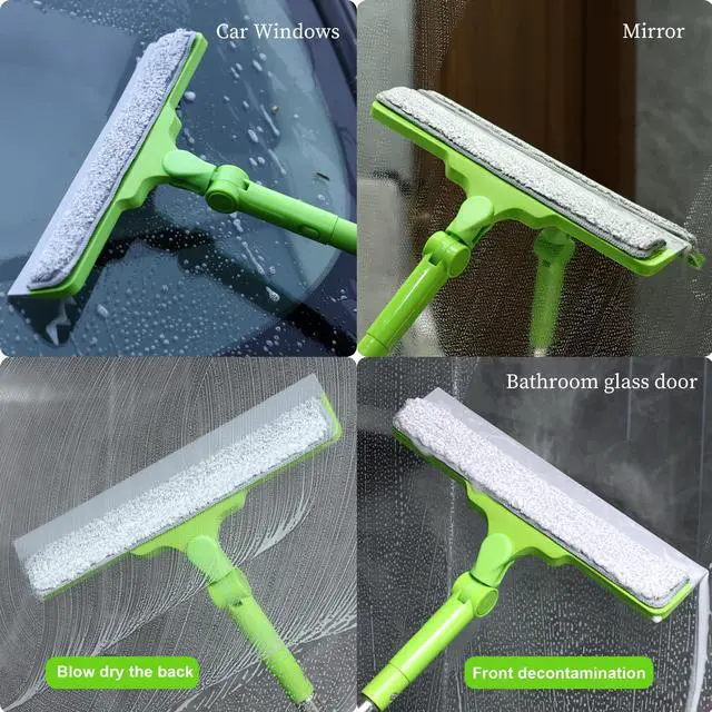 Alt view image 3 of 6 - All-Purpose Shower Squeegee for Glass Doors, Bathroom Cleaner Tool for Household Home Window Mirror, Cleaning Tile Wall,Car,Windshield Squeegee with 12" Blade and 15" Long Handle