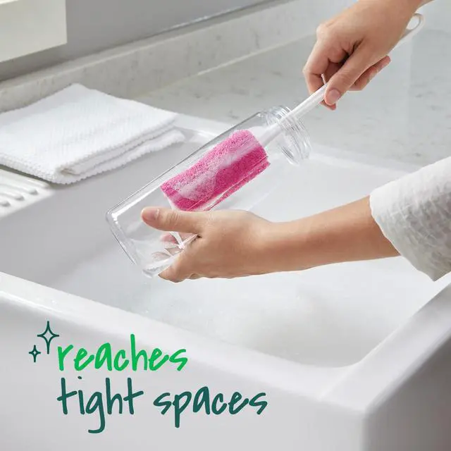 Alt view image 6 of 7 - Water Bottle Scrubber, Safe On Glass, Plastic and Stainless Steel