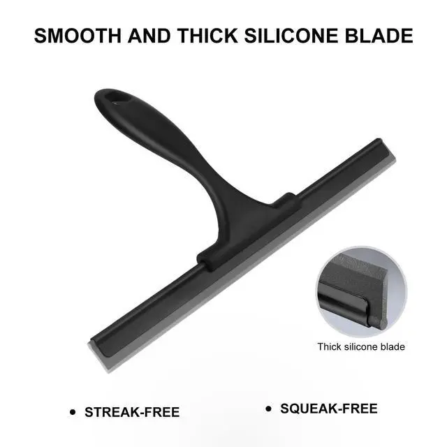 Alt view image 4 of 7 - Shower Squeegee for Glass Doors, 12 Inch, Black