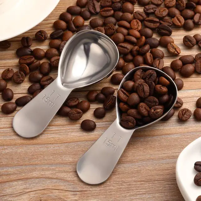 Alt view image 5 of 6 - 3 Pieces Coffee Scoop Tablespoon Measuring Spoons Stainless Steel Coffee Scoops Short Handle Tablespoon for Tea Sugar Kitchen Gifts(15 ml,Silver)