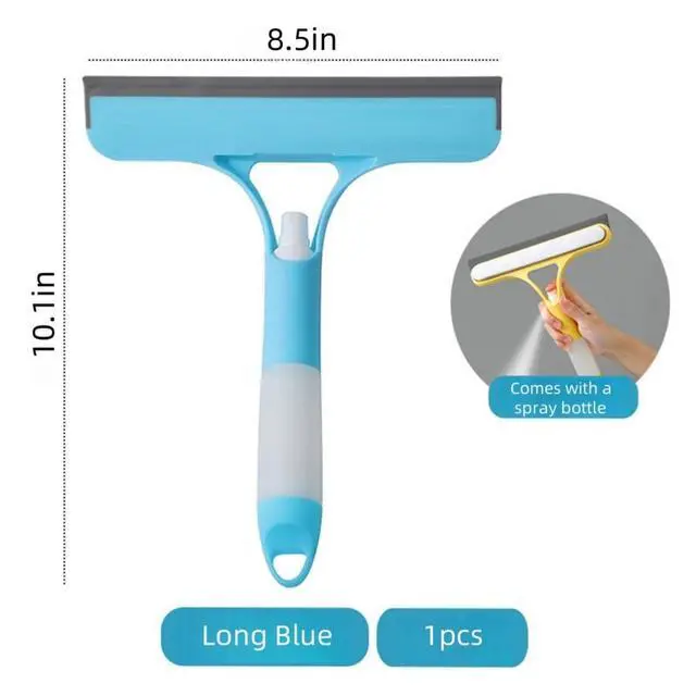 Alt view image 2 of 7 - Shower Squeegee for Glass Doors All-Purpose Window Squeegee for Tile Shower Walls Mirror Bathroom Car Window Cleaning (Blue)