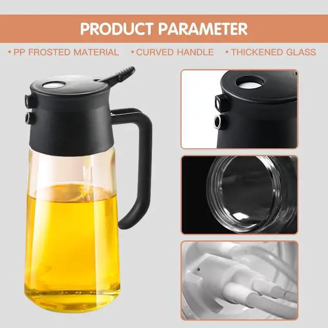 Alt view image 5 of 7 - Glass Oil Dispenser - Versatile Oil Sprayer for Cooking, BBQ, Salad, and More, 500ml (17oz)