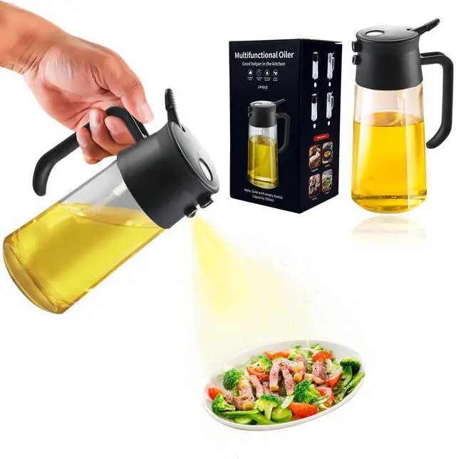 Alt view image 6 of 7 - Glass Oil Dispenser - Versatile Oil Sprayer for Cooking, BBQ, Salad, and More, 500ml (17oz)