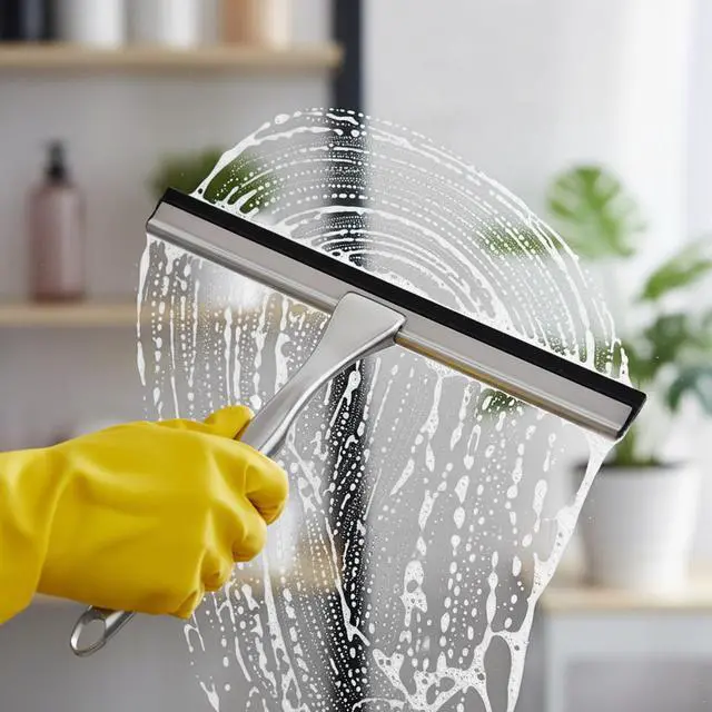 Alt view image 3 of 7 - 2 PCS Rubber Squeegee Replacement Blades, Black Squeegee Replacement Rubber 10 Inch Standard Shower Glass Doors Squeegees Replacements Squeegees Silicone Accessory, Black
