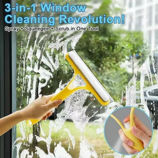 Alt view image 6 of 7 - Shower Squeegee for Glass Doors All-Purpose Window Squeegee for Tile Shower Walls Mirror Bathroom Car Window Cleaning (Blue)