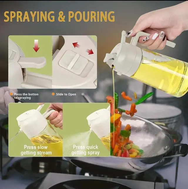 Alt view image 6 of 6 - Olive Oil Sprayer for Air Fryer, 16oz Glass Oil Dispenser for Cooking, FoodGrade Mist Bottle for Salad, Frying & BBQ