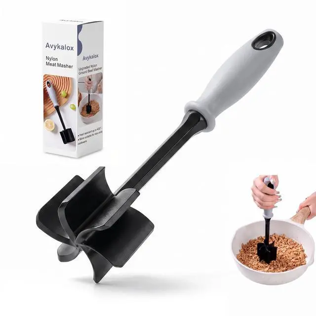 Main image of Meat Chopper, 6 Curve Blades Meat Masher for Ground Beef & Meat, Heat Resistant Nylon Hamburger Smasher Tool, Burger Grinder Potato Masher for Vegetables, Sauces, Mixing & Mashing