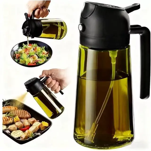Main image of 470ml Olive Oil Sprayer for Cooking 2-in-1 Glass Oil Dispenser Bottle with Spray & Pour, Refillable Oil Mister for Air Fryer, Salad, BBQ, Kitchen
