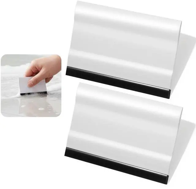 Main image of Small Rubber Squeegee 2 Pcs All-Purpose Mini Soft Rubber Window Squeegee Small Squeegees Window Scrubber Scraper for Kitchens Bathroom Shower Mirrors Car Windshield Black, White