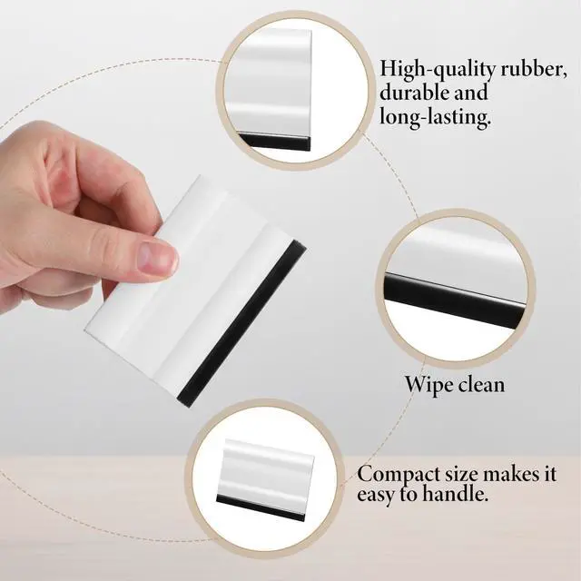 Alt view image 3 of 7 - Small Rubber Squeegee 2 Pcs All-Purpose Mini Soft Rubber Window Squeegee Small Squeegees Window Scrubber Scraper for Kitchens Bathroom Shower Mirrors Car Windshield Black, White