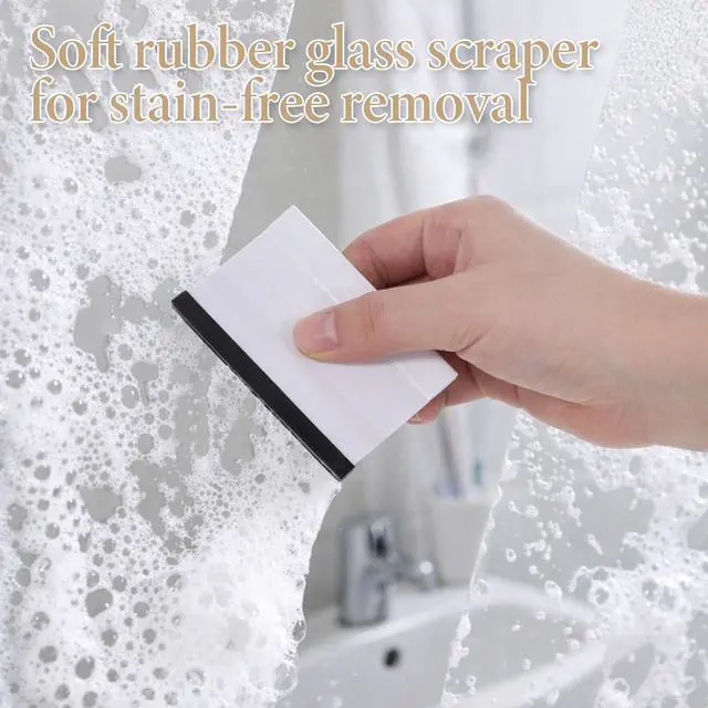 Alt view image 4 of 7 - Small Rubber Squeegee 2 Pcs All-Purpose Mini Soft Rubber Window Squeegee Small Squeegees Window Scrubber Scraper for Kitchens Bathroom Shower Mirrors Car Windshield Black, White