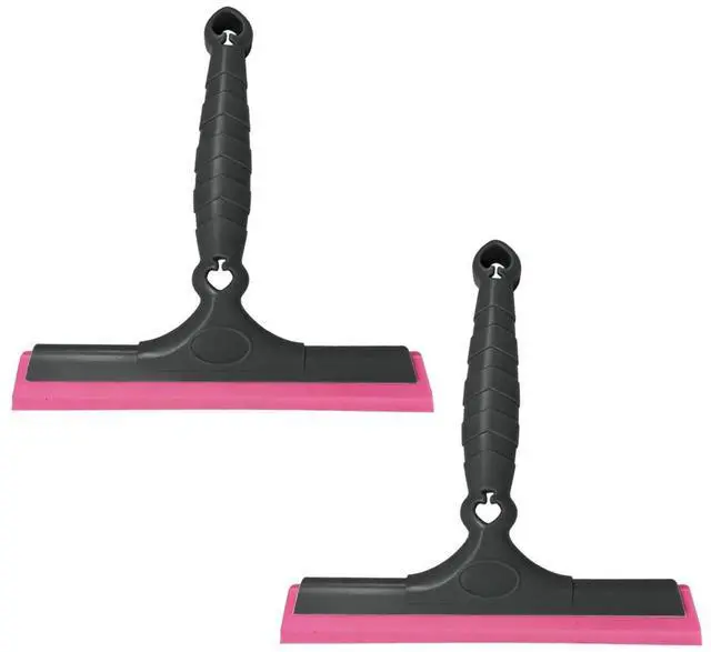 Main image of 2PCS Small Silicone Window Squeegee, 8 Inch Car Windshield Water Blade Squeegee with Non-Slip Handle, Multifunctional Auto Cleaning Scraper for Windows, Mirrors, Glasses, Bathroom (Black)