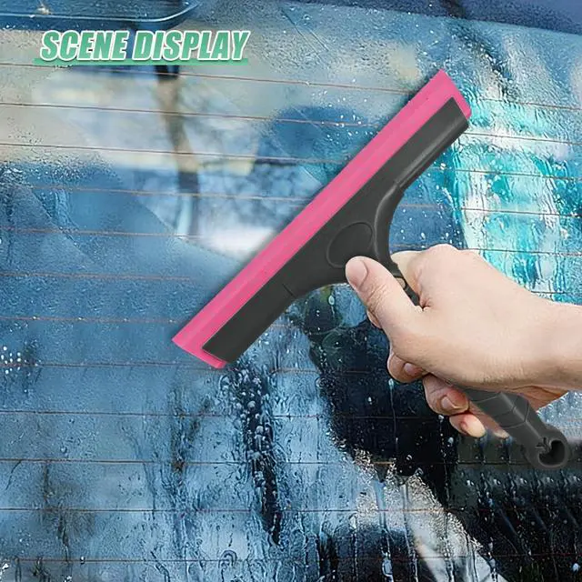 Alt view image 6 of 6 - 2PCS Small Silicone Window Squeegee, 8 Inch Car Windshield Water Blade Squeegee with Non-Slip Handle, Multifunctional Auto Cleaning Scraper for Windows, Mirrors, Glasses, Bathroom (Black)