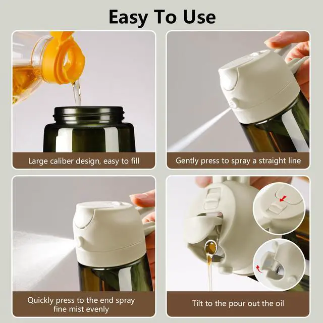 Alt view image 2 of 7 - Olive Oil Dispenser and Oil Sprayer 16oz/470ml