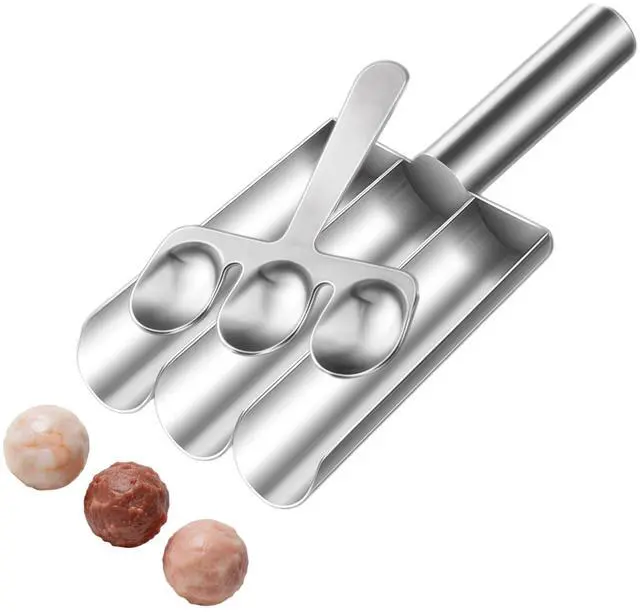 Main image of Meatball Scoop Ball Maker, Meat Baller Spoon with Cutting Spade