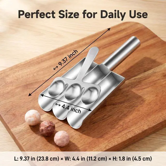 Alt view image 2 of 6 - Meatball Scoop Ball Maker, Meat Baller Spoon with Cutting Spade