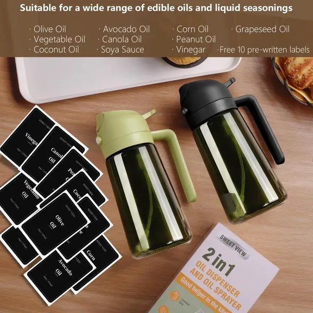 Alt view image 7 of 7 - Olive Oil Dispenser and Oil Sprayer 16oz/470ml