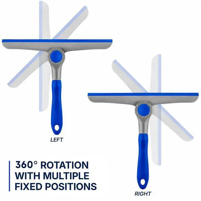 Alt view image 3 of 6 - 10" Heavy Duty Blue, Grey Window Cleaning Squeegee, Handheld Squeegee for Glass Doors, Windows, Car Windshields & More