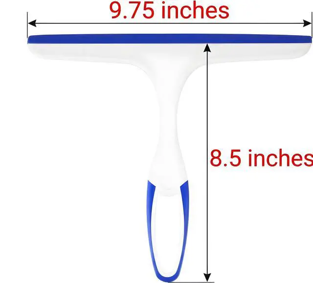 Alt view image 3 of 7 - 2 Pack Shower Squeegee for Glass Doors 9.5 Silicone Blade Window Cleaner Tool (Blue & Green) Bathroom, Car Windshield, Mirror & Tile Cleaning Wiper with Hook Lightweight Ergonomic Handle