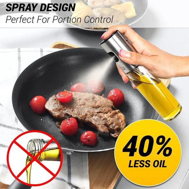 Alt view image 2 of 7 - Oil Sprayer for Cooking - Olive Oil Dispenser Bottle - Olive Oil Mister Spray Bottle for Cooking - Air Fryer BBQ Grilling Salad Baking - Kitchen Gadgets