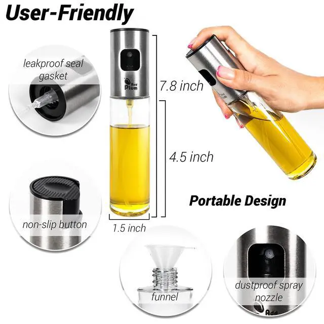 Alt view image 6 of 7 - Oil Sprayer for Cooking - Olive Oil Dispenser Bottle - Olive Oil Mister Spray Bottle for Cooking - Air Fryer BBQ Grilling Salad Baking - Kitchen Gadgets