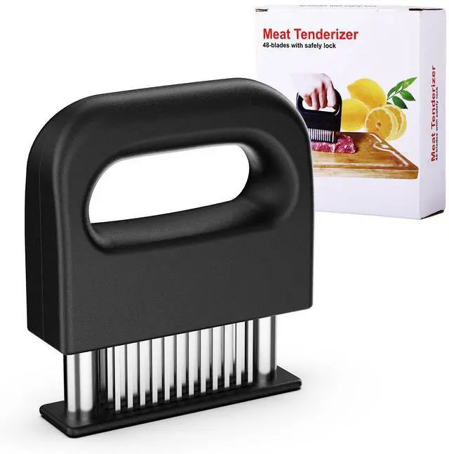 Main image of Meat Tenderizer Tool with 48 Stainless Steel Blades, Heavy-Duty Needle Tenderizer for Steak, Beef, Pork & Chicken, Kitchen Cooking Gadgets Tools Black