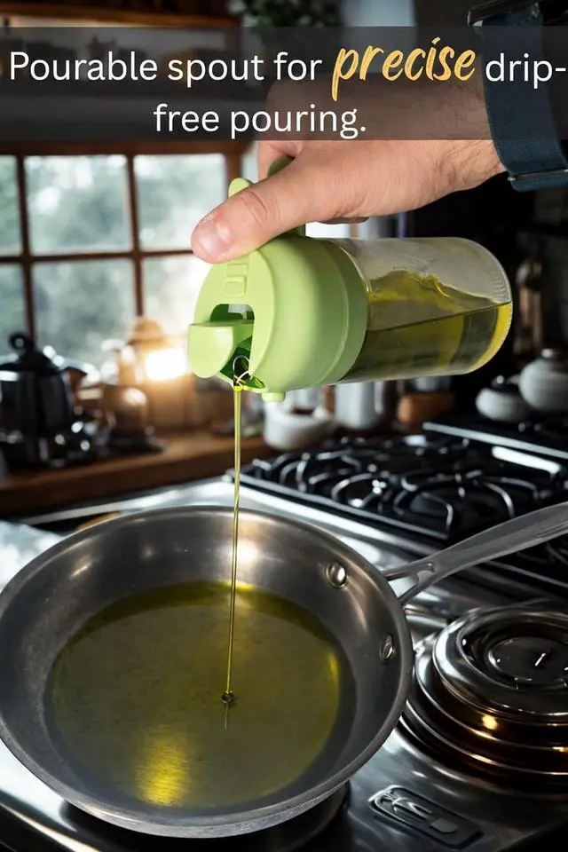 Alt view image 4 of 7 - Olive Oil Dispenser, 2 in 1 Oil Sprayer for Cooking, 500ml Glass Oil Spray Bottle with Pourer, Food-Grade Oil Dispenser for Kitchen, Salad, Frying, BBQ and nin Air Fryer, kitchen appliances