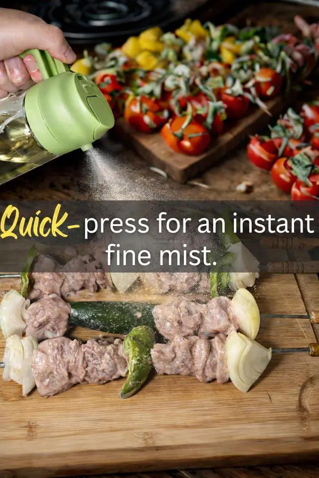 Alt view image 2 of 7 - Olive Oil Dispenser, 2 in 1 Oil Sprayer for Cooking, 500ml Glass Oil Spray Bottle with Pourer, Food-Grade Oil Dispenser for Kitchen, Salad, Frying, BBQ and nin Air Fryer, kitchen appliances