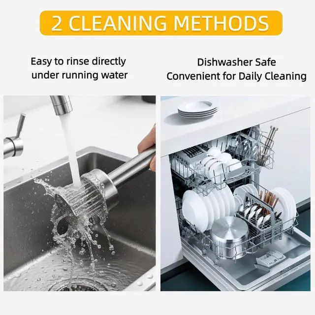 Alt view image 7 of 7 - Stainless Steel Meat Tenderizer Tool with Retractable Design, 21-Needle Meat Tenderizer with Cleaning Brush for Tenderizing Steak, Beef, Chicken, and Pork - Dishwasher Friendly & Easy-Grip Handle