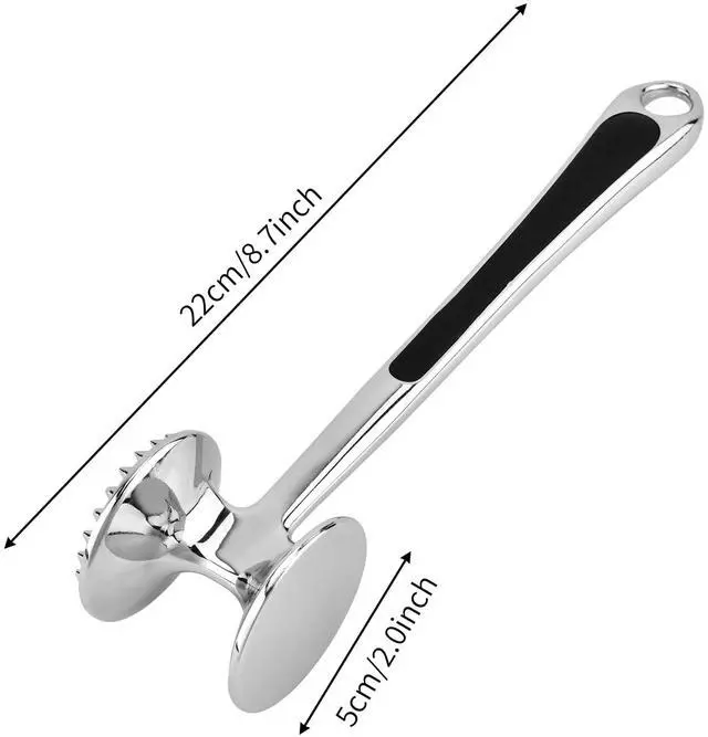 Alt view image 2 of 5 - Meat Tenderizer Hammer Tool Mallet Pounder for Kitchen Tenderizing Steak Beef Poultry,Heavy Duty Dual-Sided Tenderiser with Soft Grip Handle - Multifunctional Beater for Chicken,Fish, Baking