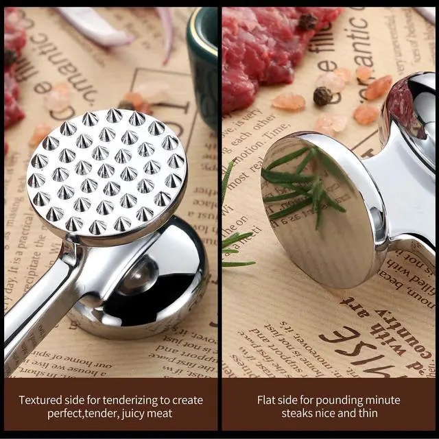Alt view image 3 of 6 - Meat Tenderizer Hammer Mallet Tool Pounder For Tenderizing Steak Beef And Poultry.Dishwasher Easy